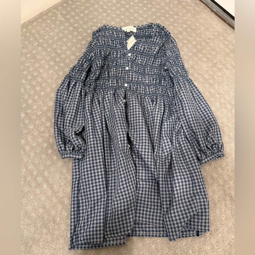 Blue Checkered Mini Dress